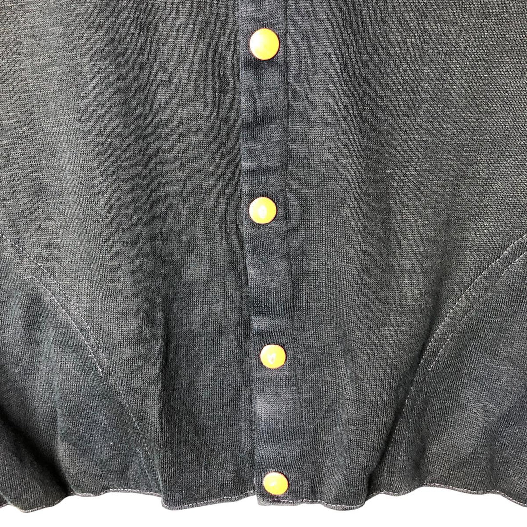 Snap-on sweatshirt cardigan, made in the USA, men's size M unclear black type Vintage Second Hand