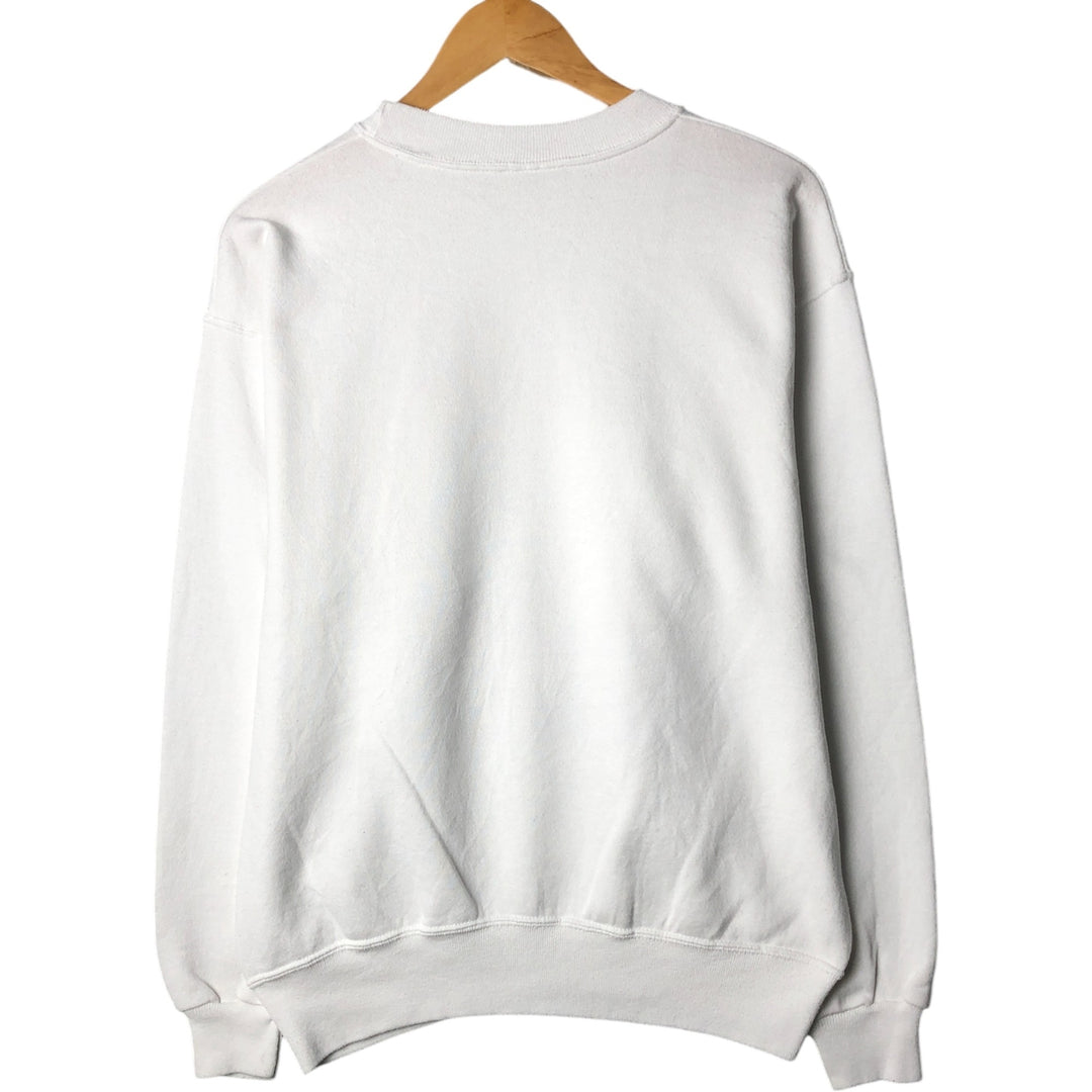 Vintage 90'S Hanes ACTIVEWEAR message print sweatshirt, made in the USA, size L, men's cotton white type Vintage Second Hand
