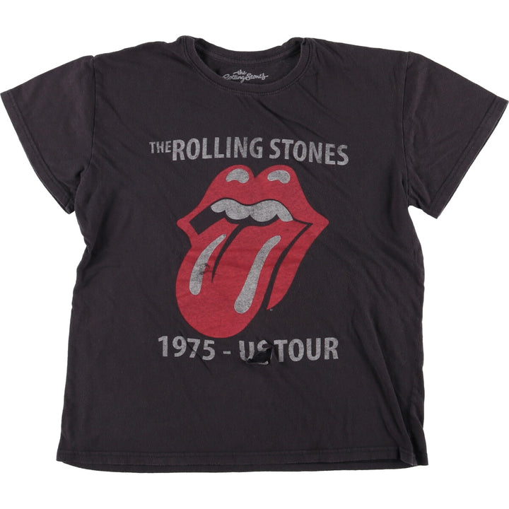 The Rolling Stones Band T-shirt, Band T, Men's L size cotton black type Vintage Second Hand