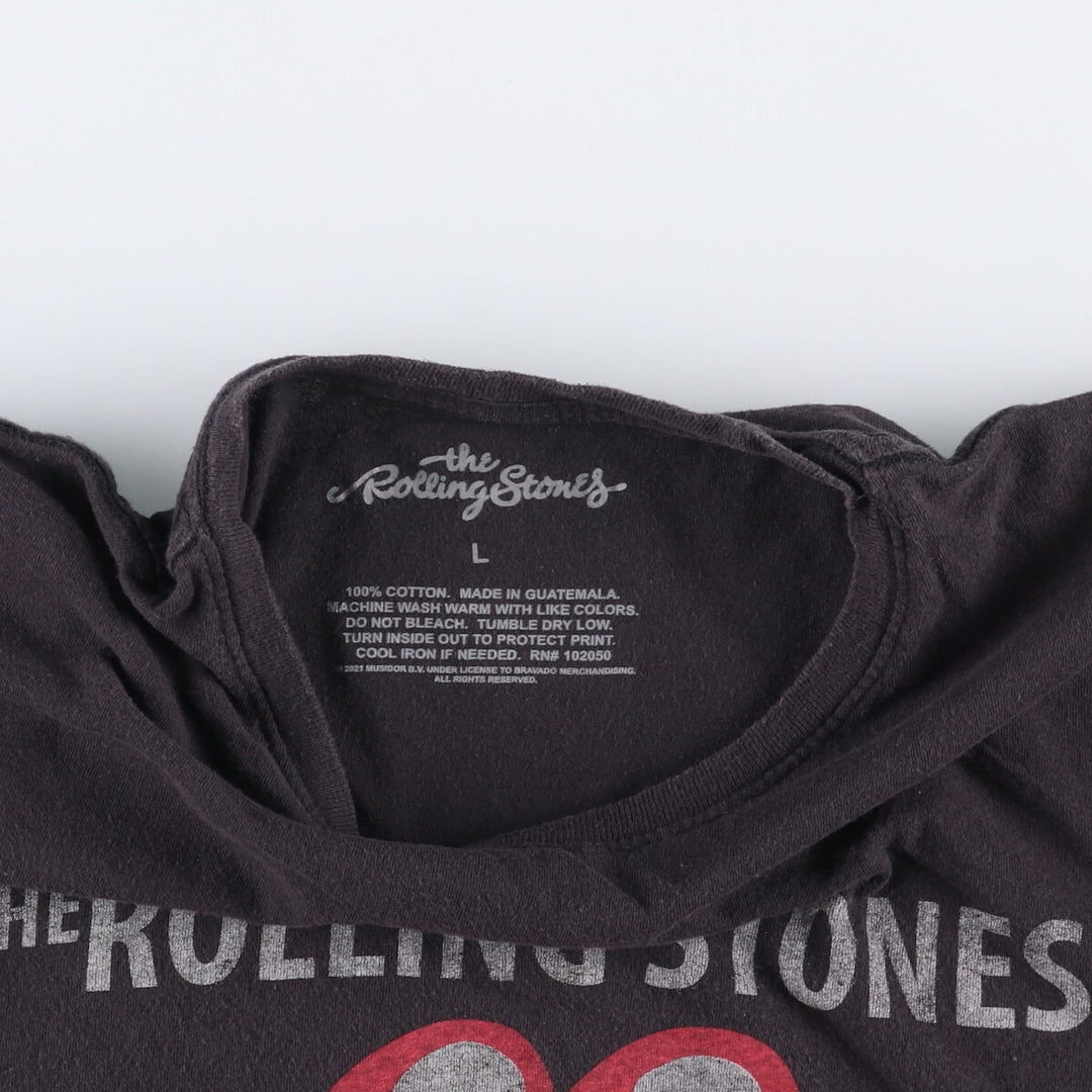 The Rolling Stones Band T-shirt, Band T, Men's L size cotton black type Vintage Second Hand