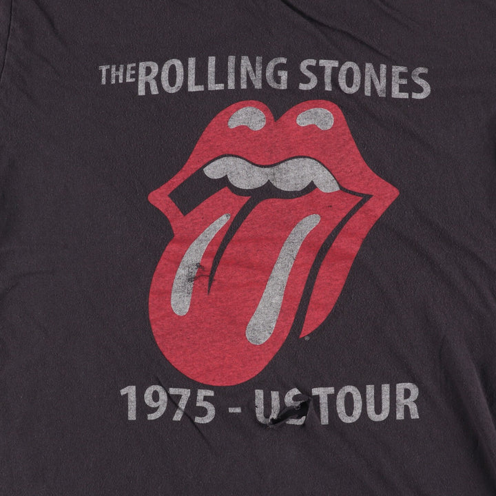 The Rolling Stones Band T-shirt, Band T, Men's L size cotton black type Vintage Second Hand