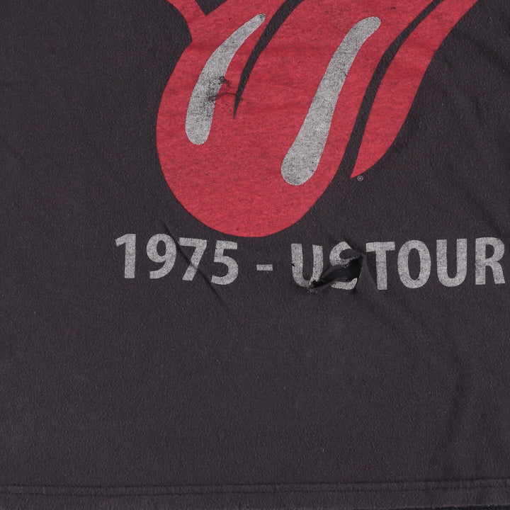 The Rolling Stones Band T-shirt, Band T, Men's L size cotton black type Vintage Second Hand