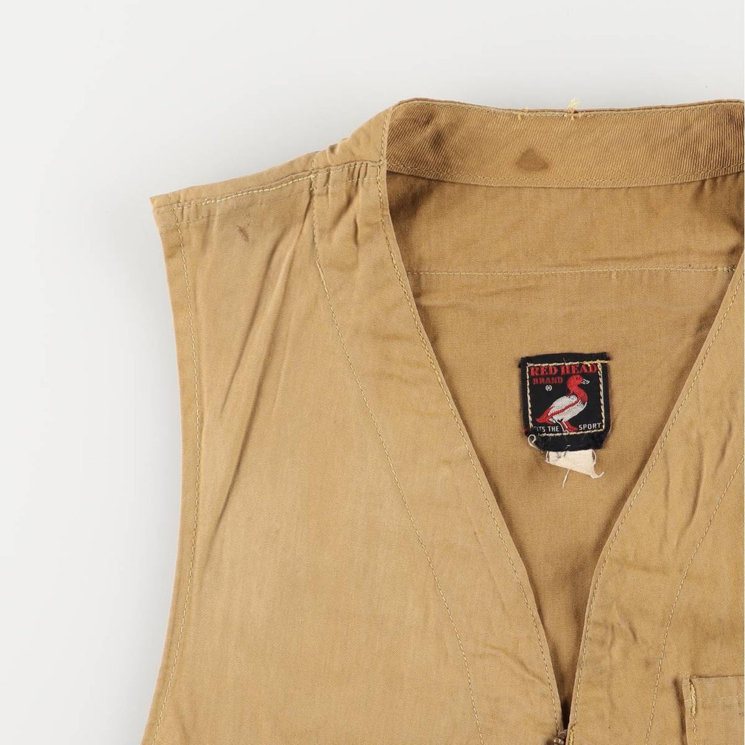 Vintage 1960'S Red Head hunting vest, size M, men's unclear Khaki type beige Vintage Second Hand