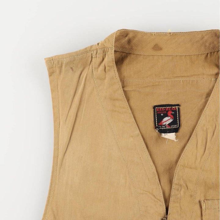 Vintage 1960'S Red Head hunting vest, size M, men's unclear Khaki type beige Vintage Second Hand