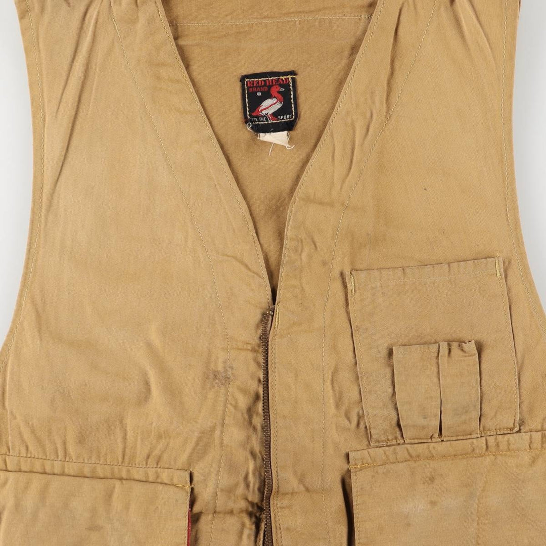 Vintage 1960'S Red Head hunting vest, size M, men's unclear Khaki type beige Vintage Second Hand