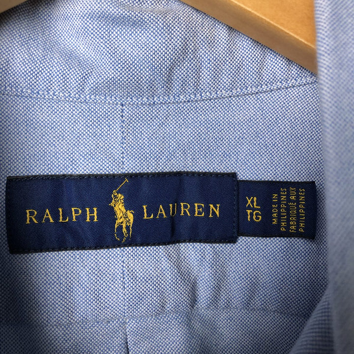 Ralph Lauren POLO RALPH LAUREN Long Sleeve Button Down Shirt Men's XL cotton blue type Vintage Second Hand