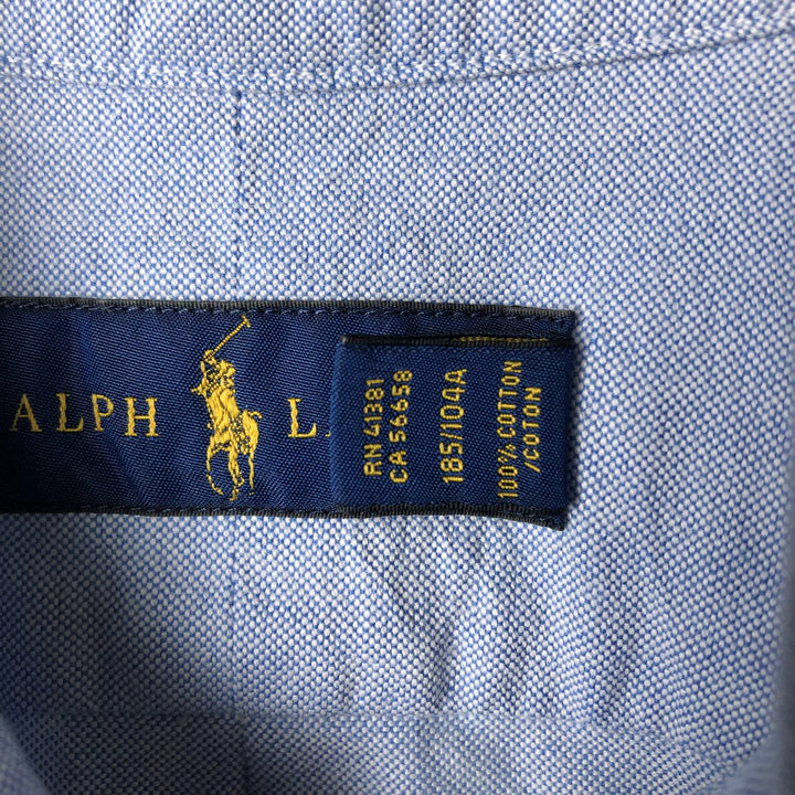 Ralph Lauren POLO RALPH LAUREN Long Sleeve Button Down Shirt Men's XL cotton blue type Vintage Second Hand