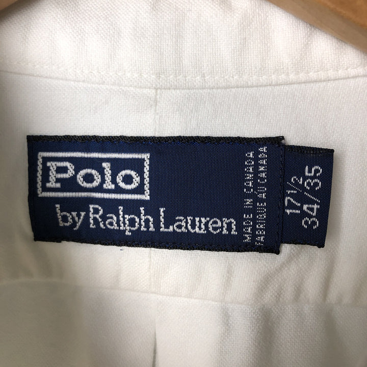 Ralph Lauren POLO by Ralph Lauren Long Sleeve Button Down Shirt Made in Canada Men's XL cotton white type Vintage Second Hand