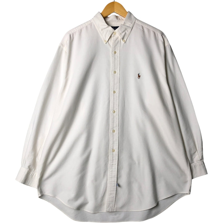 Ralph Lauren YARMOUTH long sleeve button down shirt, men's XL size cotton white type Vintage Second Hand