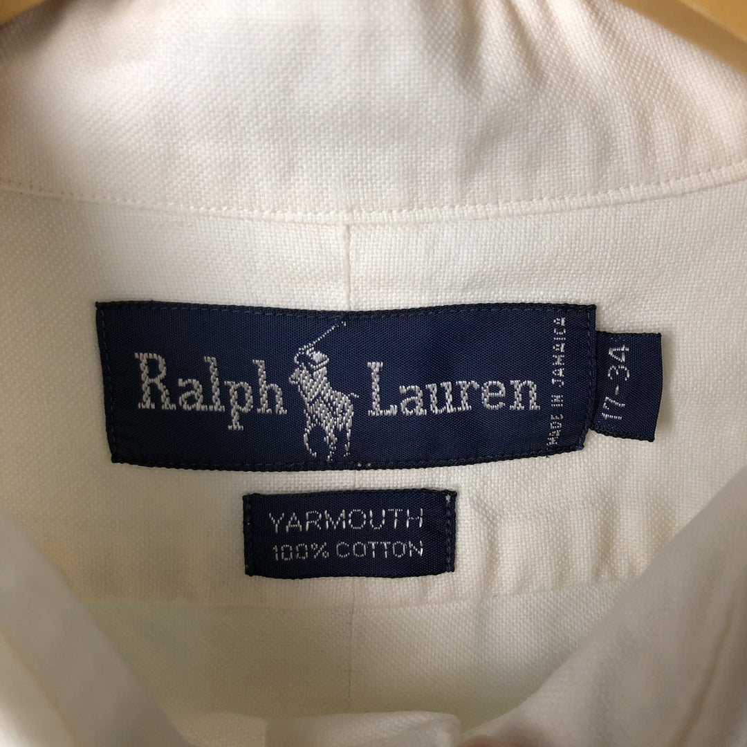 Ralph Lauren YARMOUTH long sleeve button down shirt, men's XL size cotton white type Vintage Second Hand