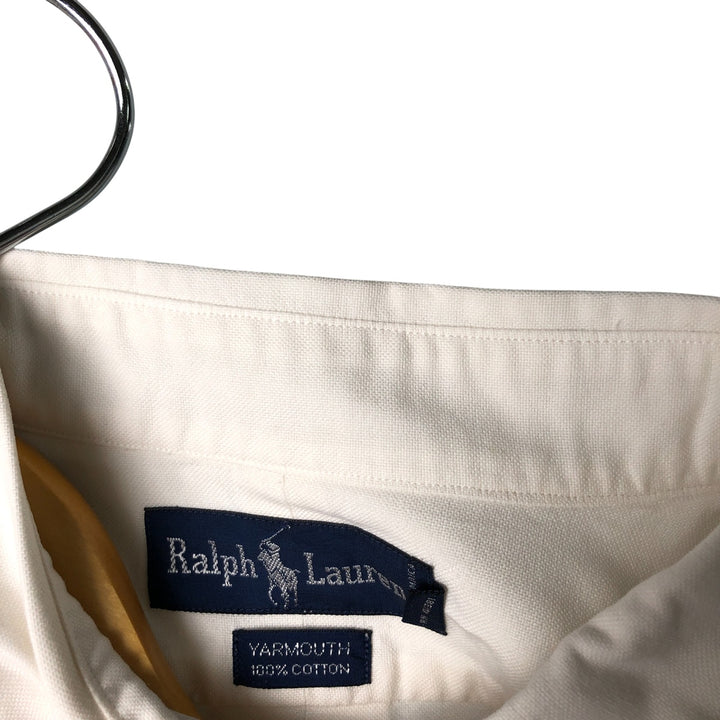 Ralph Lauren YARMOUTH long sleeve button down shirt, men's XL size cotton white type Vintage Second Hand