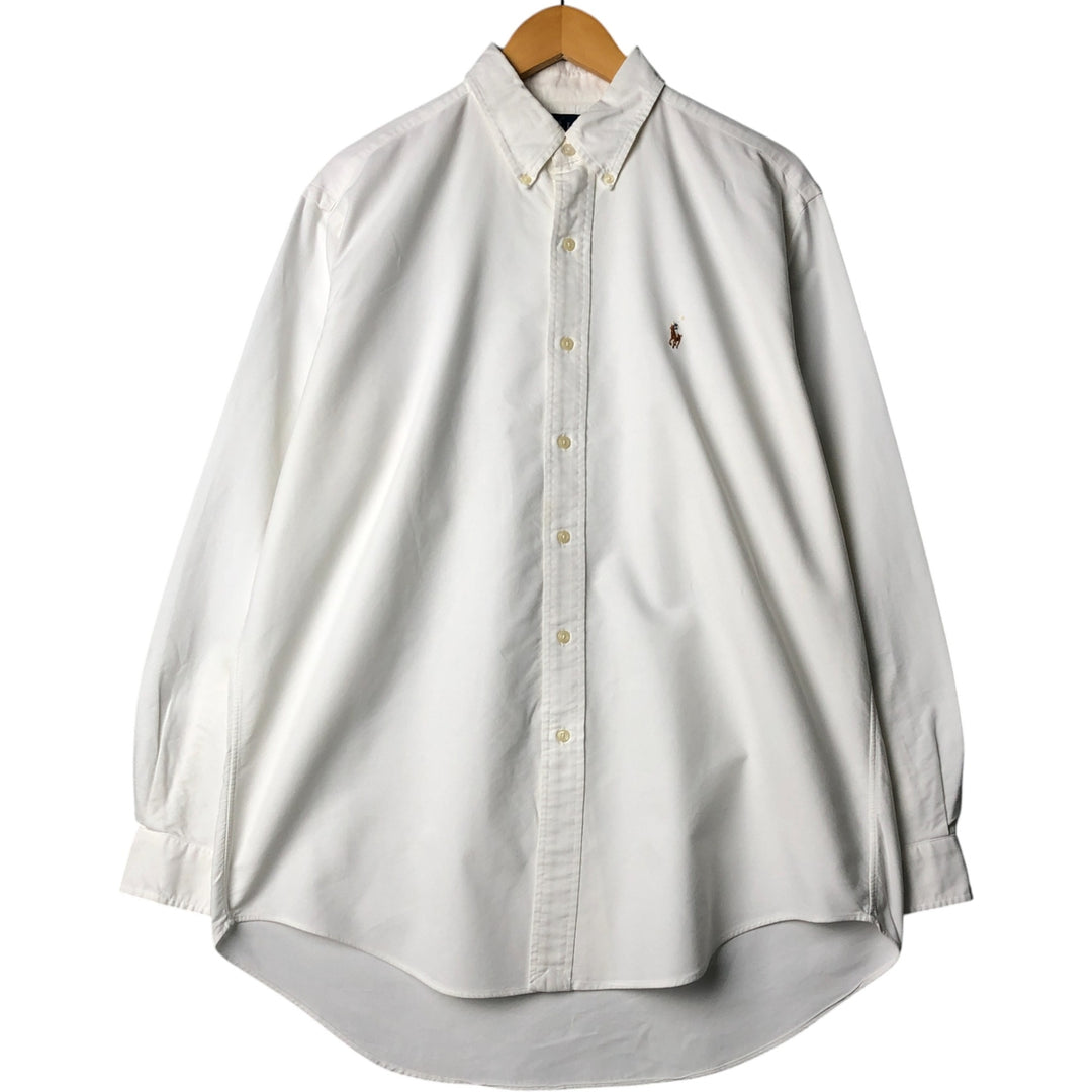 Ralph Lauren Classic Fit Long Sleeve Button Down Shirt, Men's Size L cotton white type Vintage Second Hand
