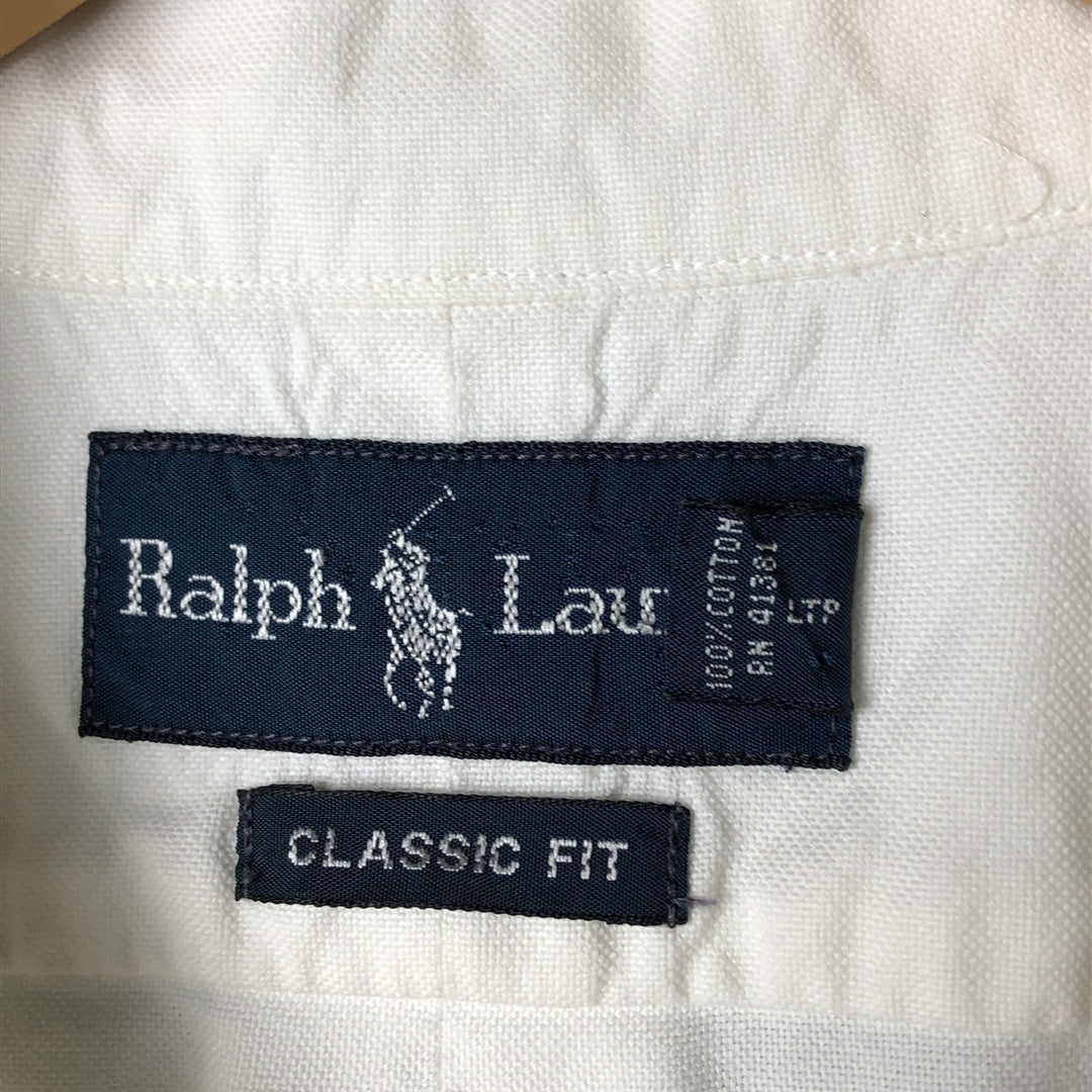Ralph Lauren Classic Fit Long Sleeve Button Down Shirt, Men's Size L cotton white type Vintage Second Hand
