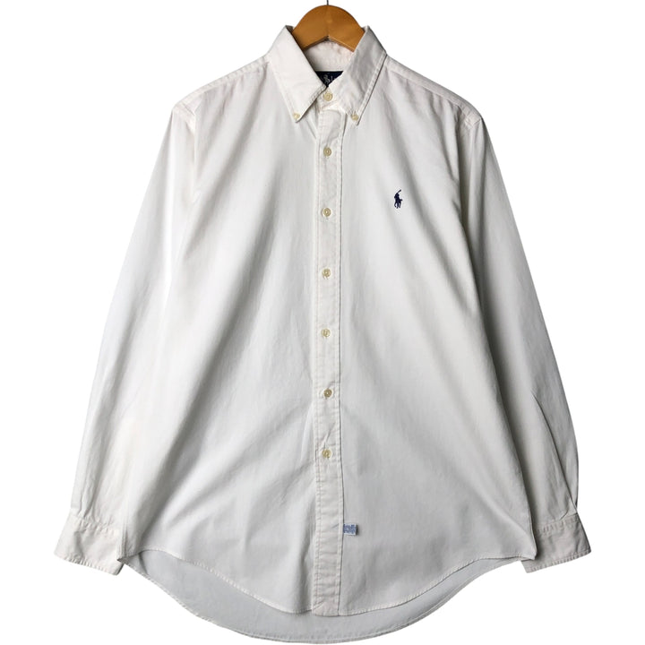 Ralph Lauren long sleeve button down shirt, men's size M cotton white type Vintage Second Hand
