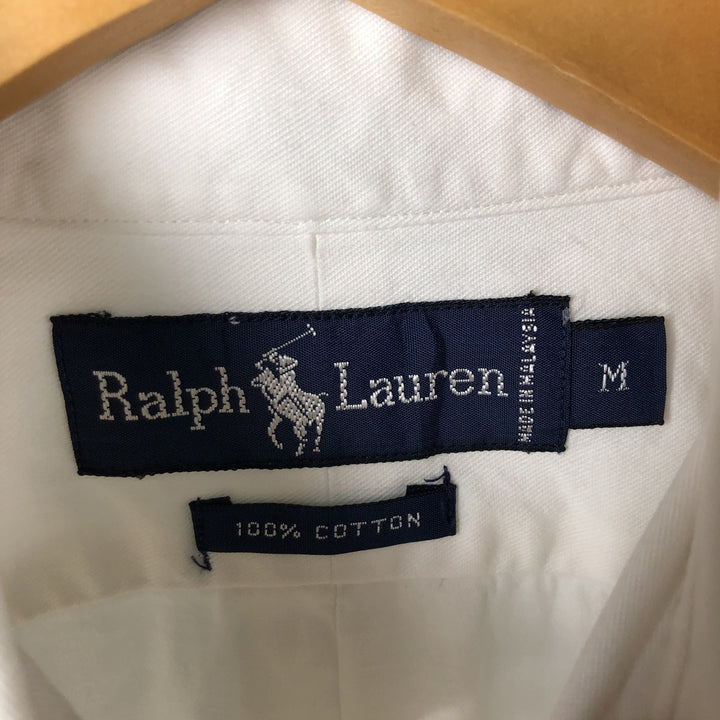 Ralph Lauren long sleeve button down shirt, men's size M cotton white type Vintage Second Hand
