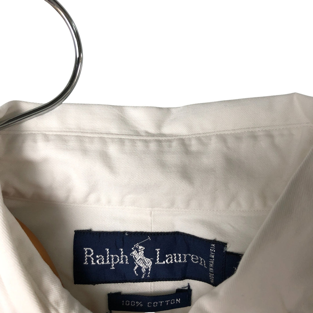 Ralph Lauren long sleeve button down shirt, men's size M cotton white type Vintage Second Hand