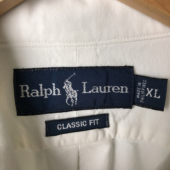 Ralph Lauren Classic Fit Long Sleeve Button Down Shirt Men's XL cotton pale white type Vintage Second Hand