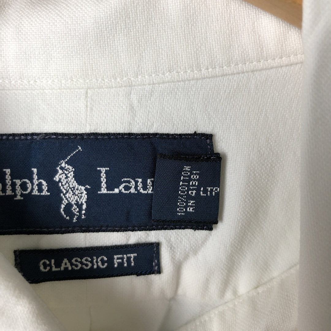 Ralph Lauren Classic Fit Long Sleeve Button Down Shirt Men's XL cotton pale white type Vintage Second Hand