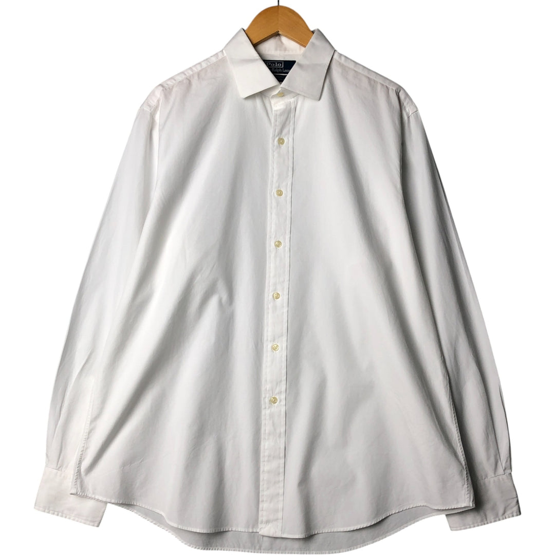 Ralph Lauren POLO by Ralph Lauren REGENT CLASSIC FIT wide collar long sleeve cotton shirt men's XL equivalent cotton white type Vintage Second Hand