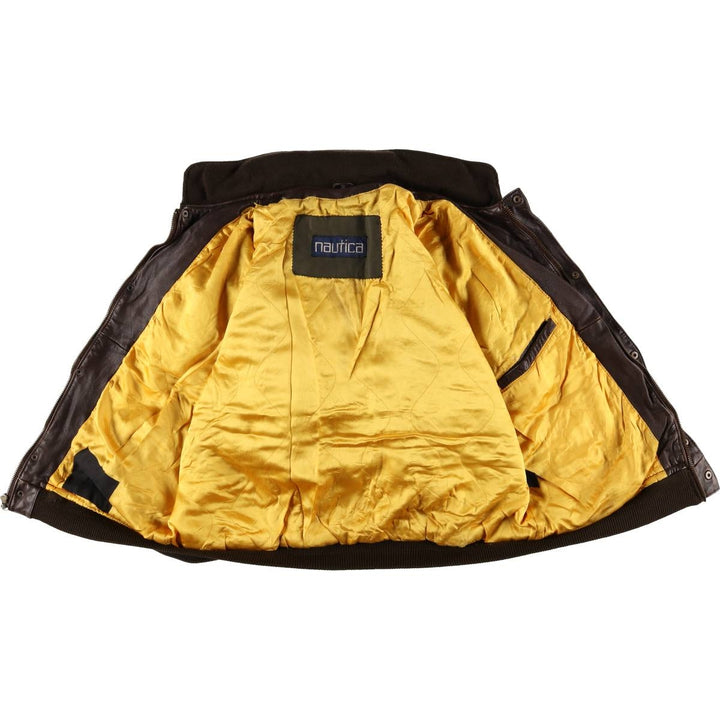 Vintage 1980'S Nautica A-2 padded leather jacket, size L, men's genuine leather brown type Vintage Second Hand