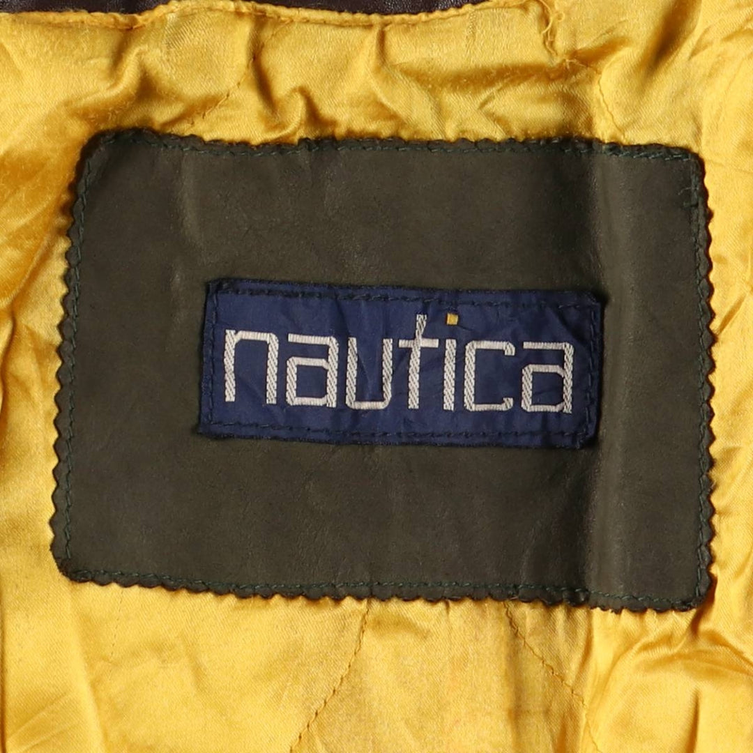 Vintage 1980'S Nautica A-2 padded leather jacket, size L, men's genuine leather brown type Vintage Second Hand