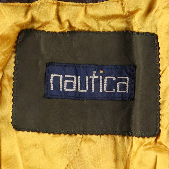 Vintage 1980'S Nautica A-2 padded leather jacket, size L, men's genuine leather brown type Vintage Second Hand