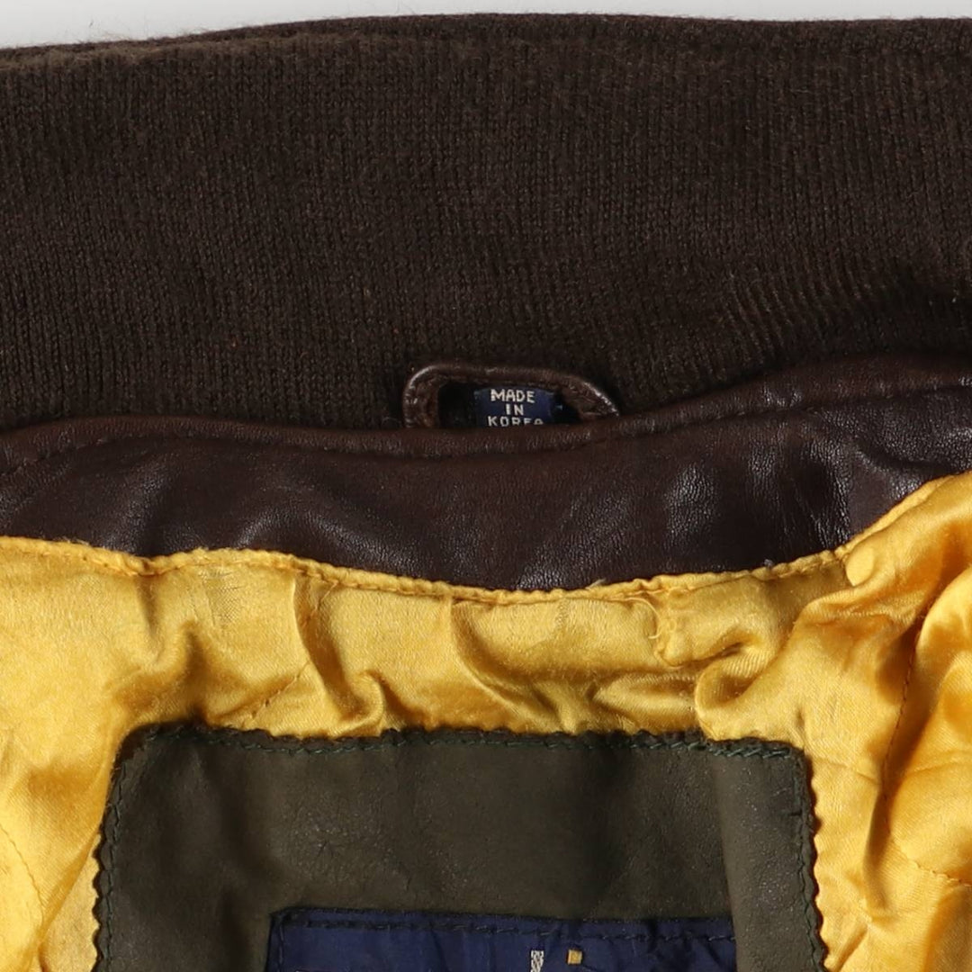 Vintage 1980'S Nautica A-2 padded leather jacket, size L, men's genuine leather brown type Vintage Second Hand