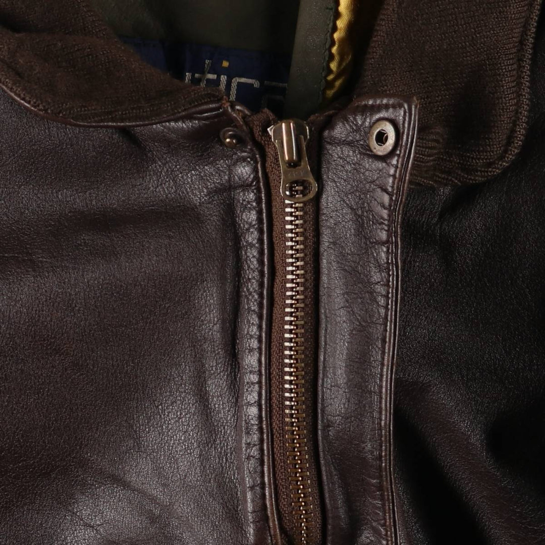 Vintage 1980'S Nautica A-2 padded leather jacket, size L, men's genuine leather brown type Vintage Second Hand