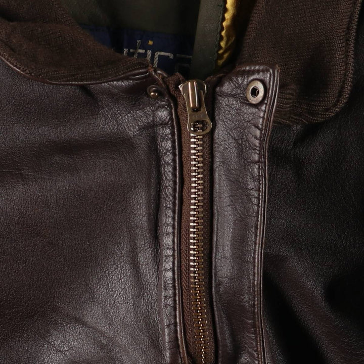 Vintage 1980'S Nautica A-2 padded leather jacket, size L, men's genuine leather brown type Vintage Second Hand