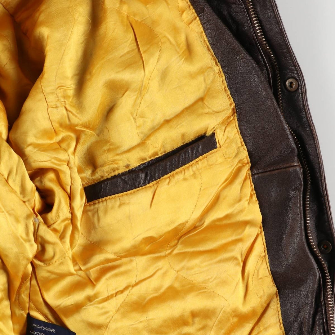 Vintage 1980'S Nautica A-2 padded leather jacket, size L, men's genuine leather brown type Vintage Second Hand