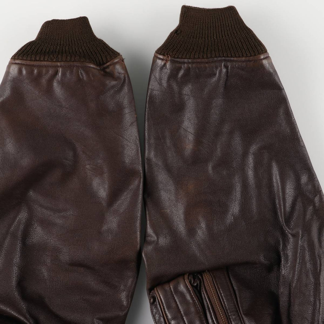 Vintage 1980'S Nautica A-2 padded leather jacket, size L, men's genuine leather brown type Vintage Second Hand