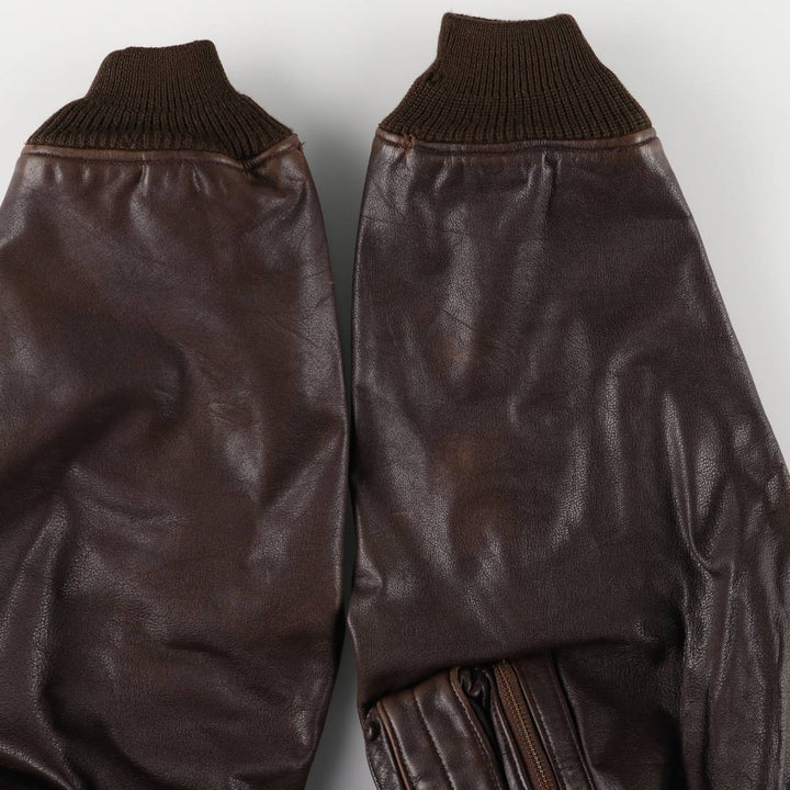 Vintage 1980'S Nautica A-2 padded leather jacket, size L, men's genuine leather brown type Vintage Second Hand