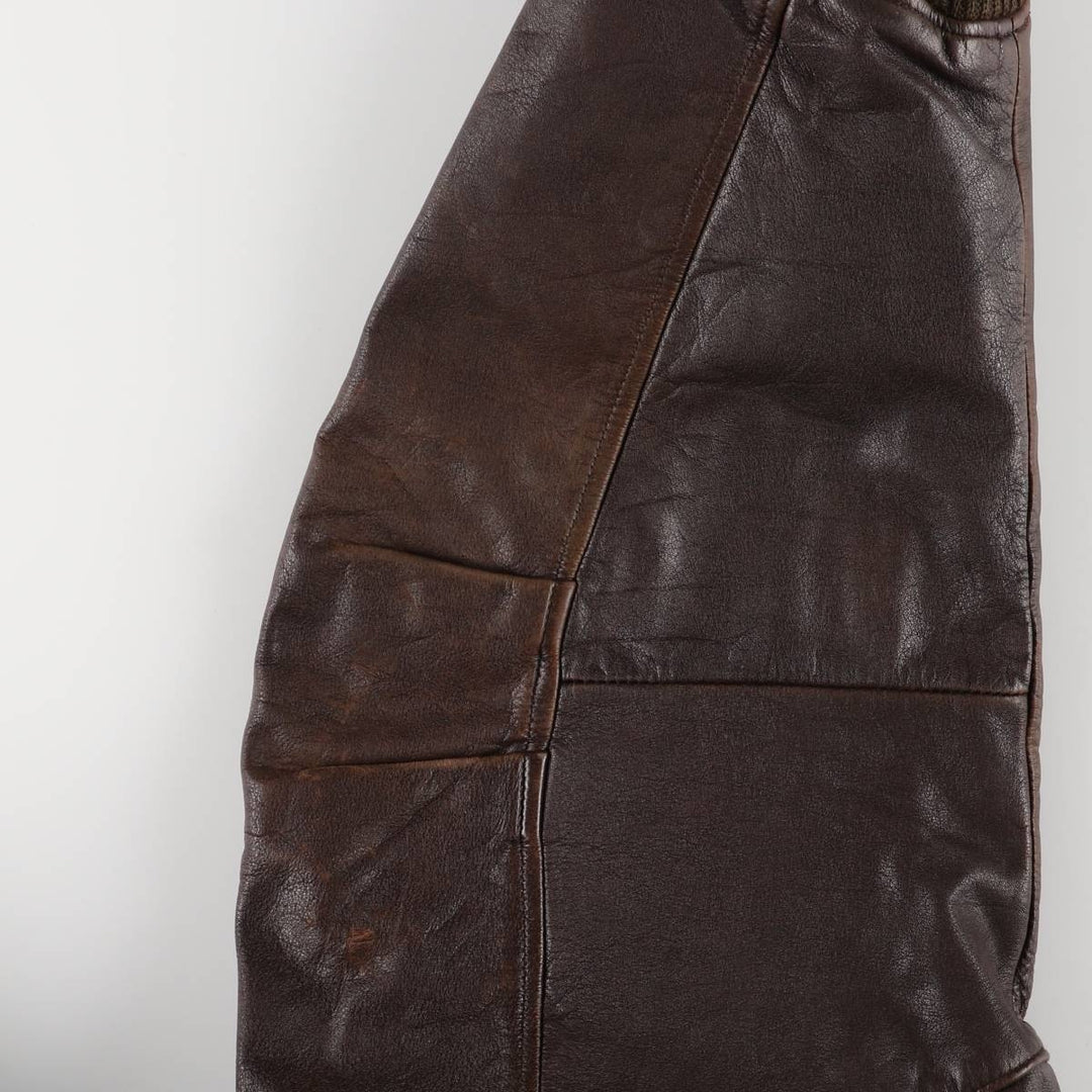 Vintage 1980'S Nautica A-2 padded leather jacket, size L, men's genuine leather brown type Vintage Second Hand