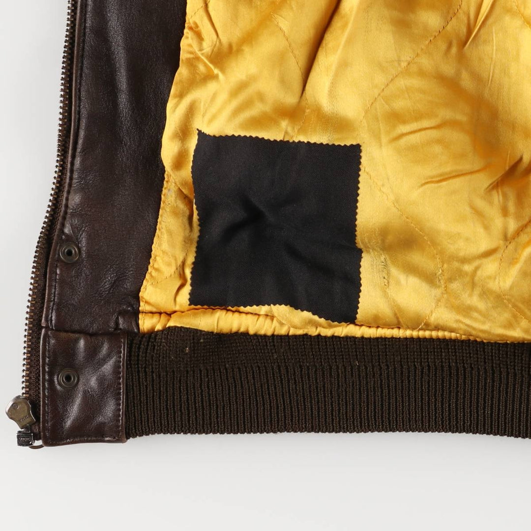 Vintage 1980'S Nautica A-2 padded leather jacket, size L, men's genuine leather brown type Vintage Second Hand