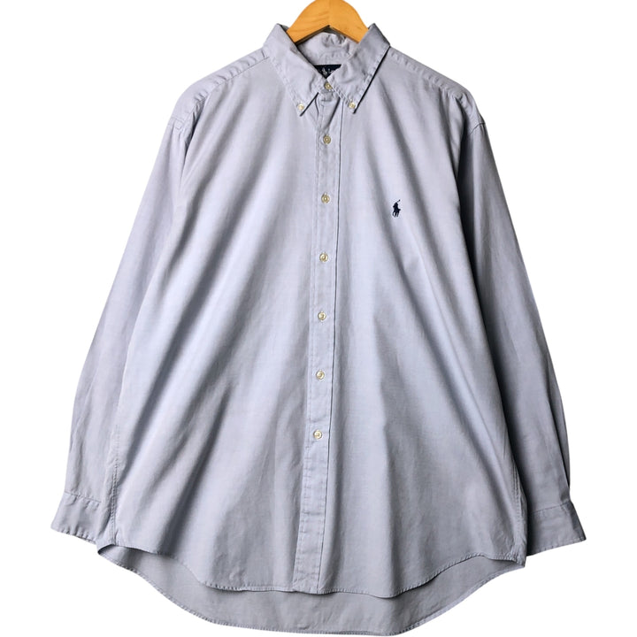 Ralph Lauren YARMOUTH long sleeve button down shirt, men's XL size cotton Blue type light blue Vintage Second Hand