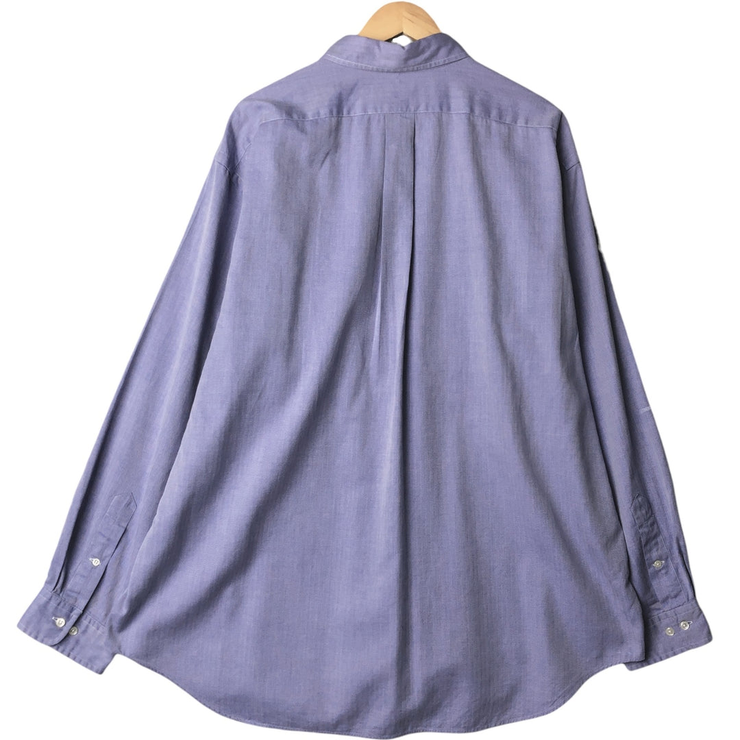 Ralph Lauren YARMOUTH long sleeve button down shirt, men's XXL size cotton blue type Vintage Second Hand