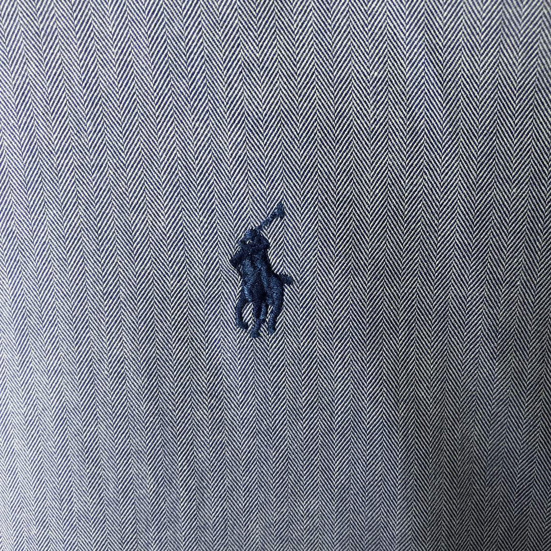 Ralph Lauren YARMOUTH long sleeve button down shirt, men's XXL size cotton blue type Vintage Second Hand