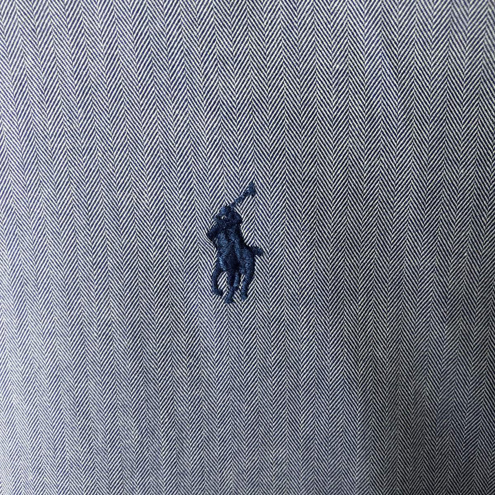 Ralph Lauren YARMOUTH long sleeve button down shirt, men's XXL size cotton blue type Vintage Second Hand