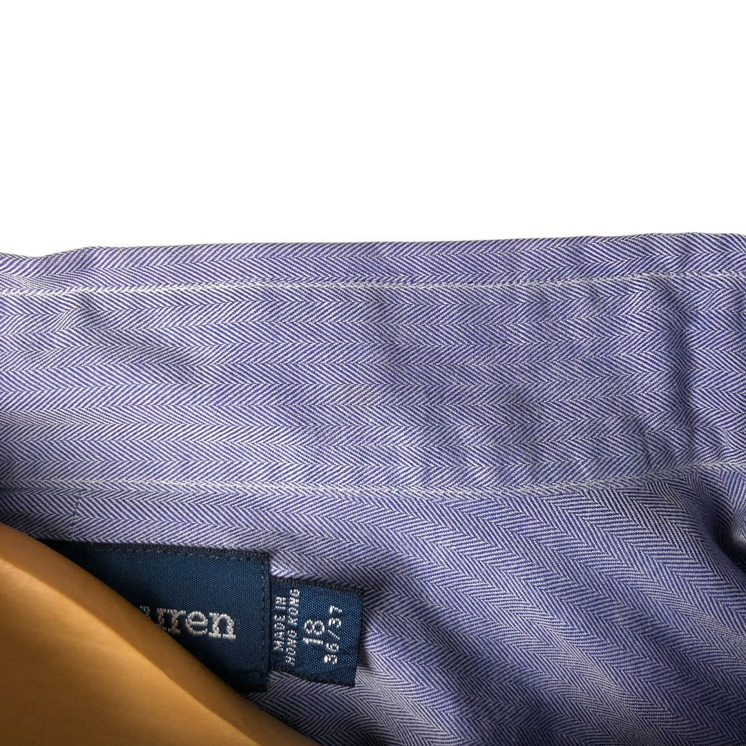 Ralph Lauren YARMOUTH long sleeve button down shirt, men's XXL size cotton blue type Vintage Second Hand