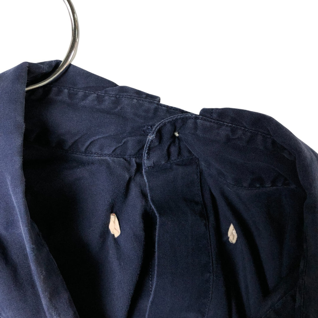 Ralph Lauren BLAKE long sleeve button down shirt, men's size L cotton navy blue type Vintage Second Hand