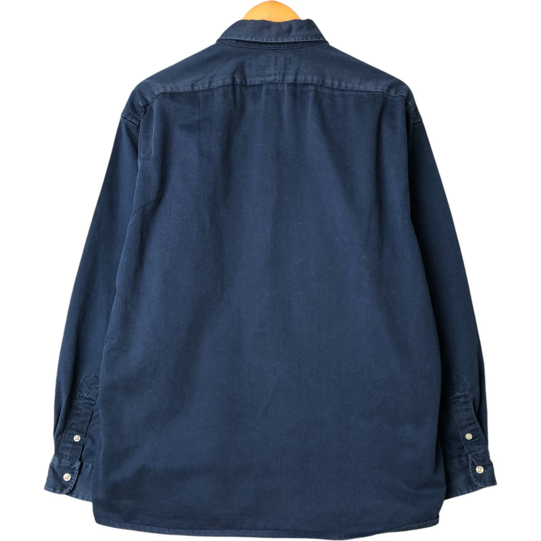 Ralph Lauren BLAKE long sleeve button down shirt, men's size L cotton navy blue type Vintage Second Hand