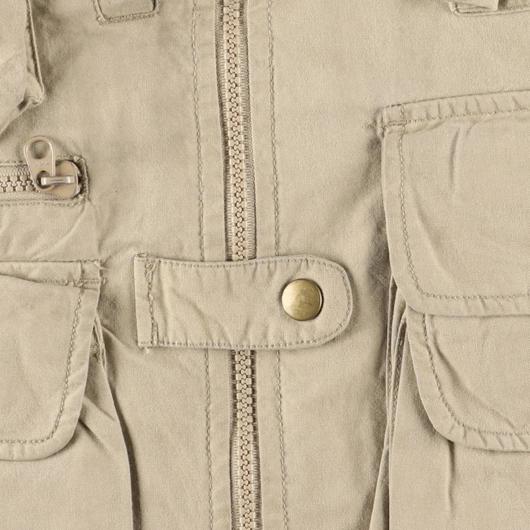 WOOLRICH Safari Vest, Men's XL cotton Beige type Vintage Second Hand