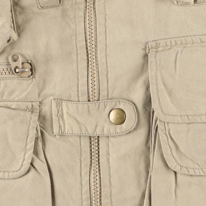 WOOLRICH Safari Vest, Men's XL cotton Beige type Vintage Second Hand