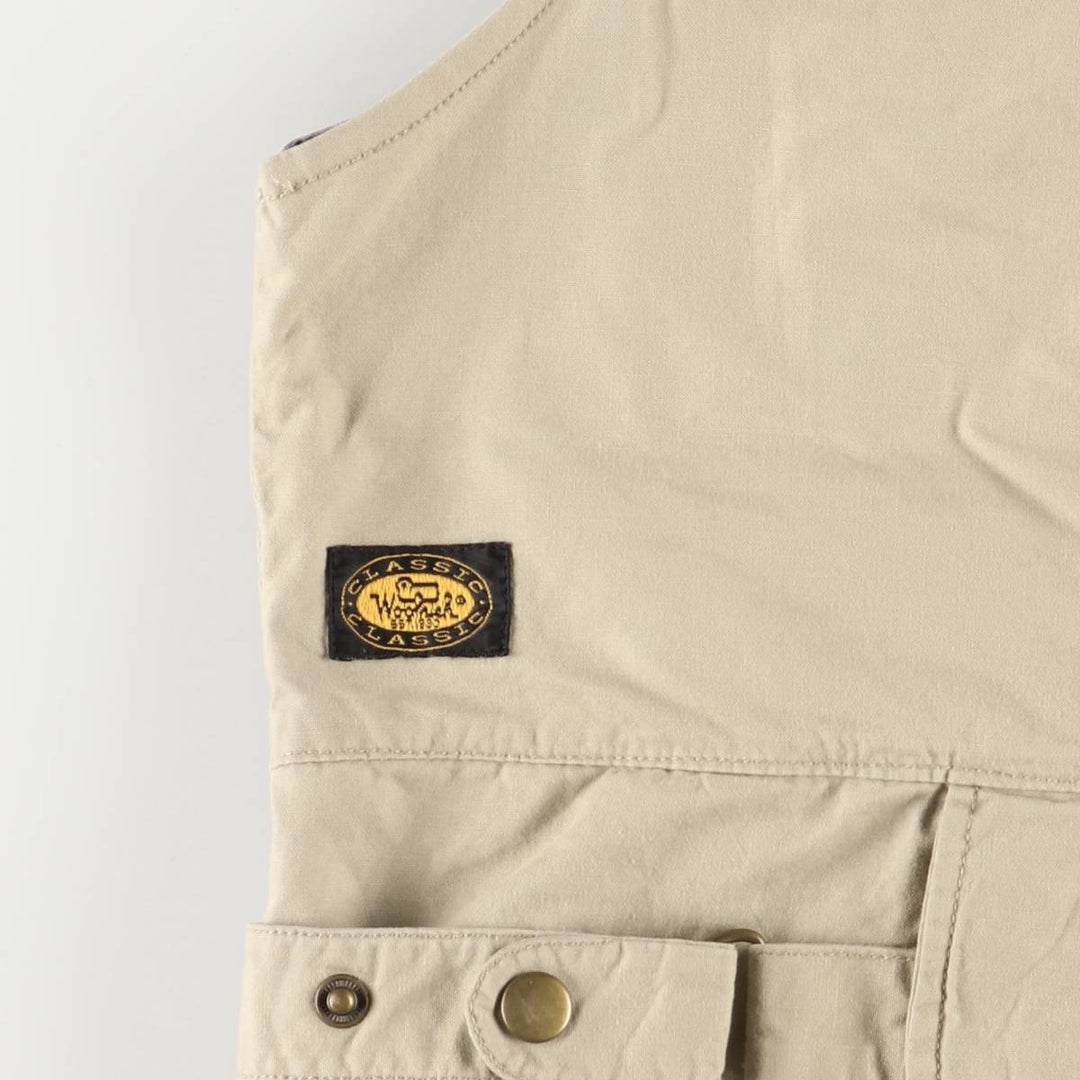 WOOLRICH Safari Vest, Men's XL cotton Beige type Vintage Second Hand