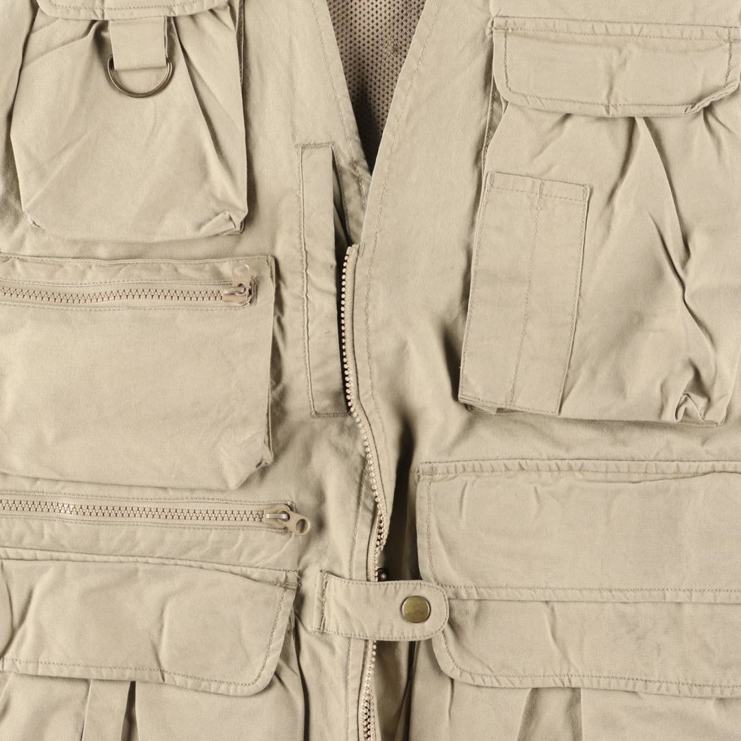 WOOLRICH Safari Vest, Men's XL cotton Beige type Vintage Second Hand