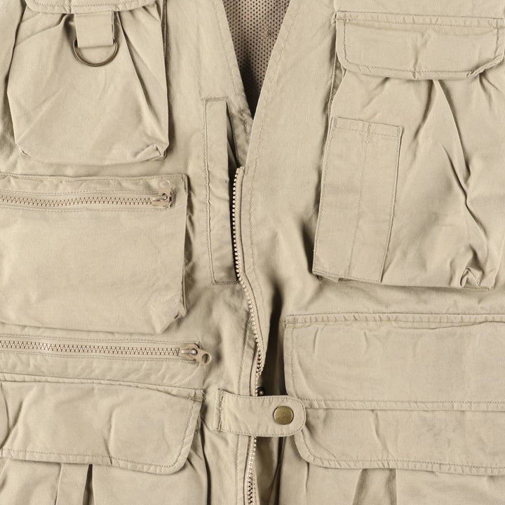 WOOLRICH Safari Vest, Men's XL cotton Beige type Vintage Second Hand