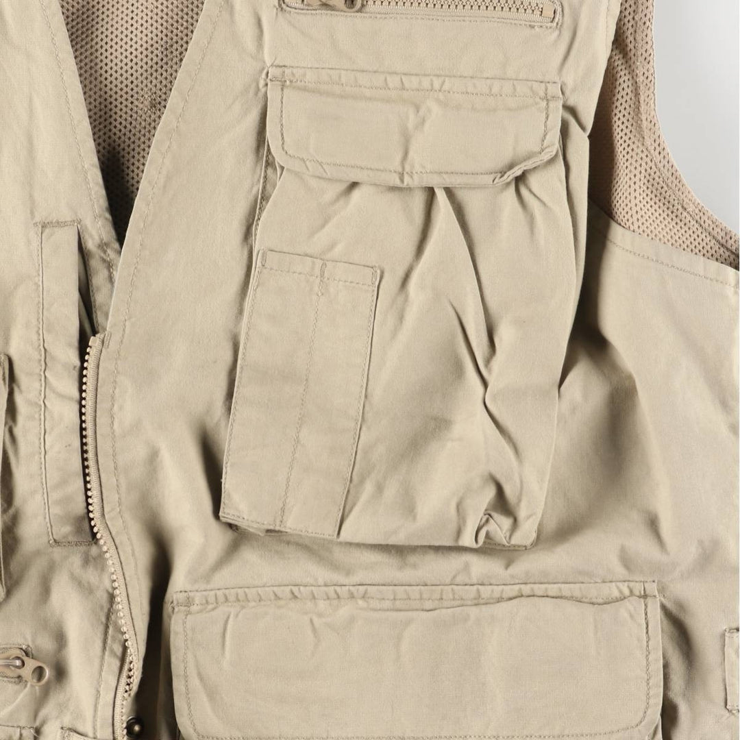 WOOLRICH Safari Vest, Men's XL cotton Beige type Vintage Second Hand