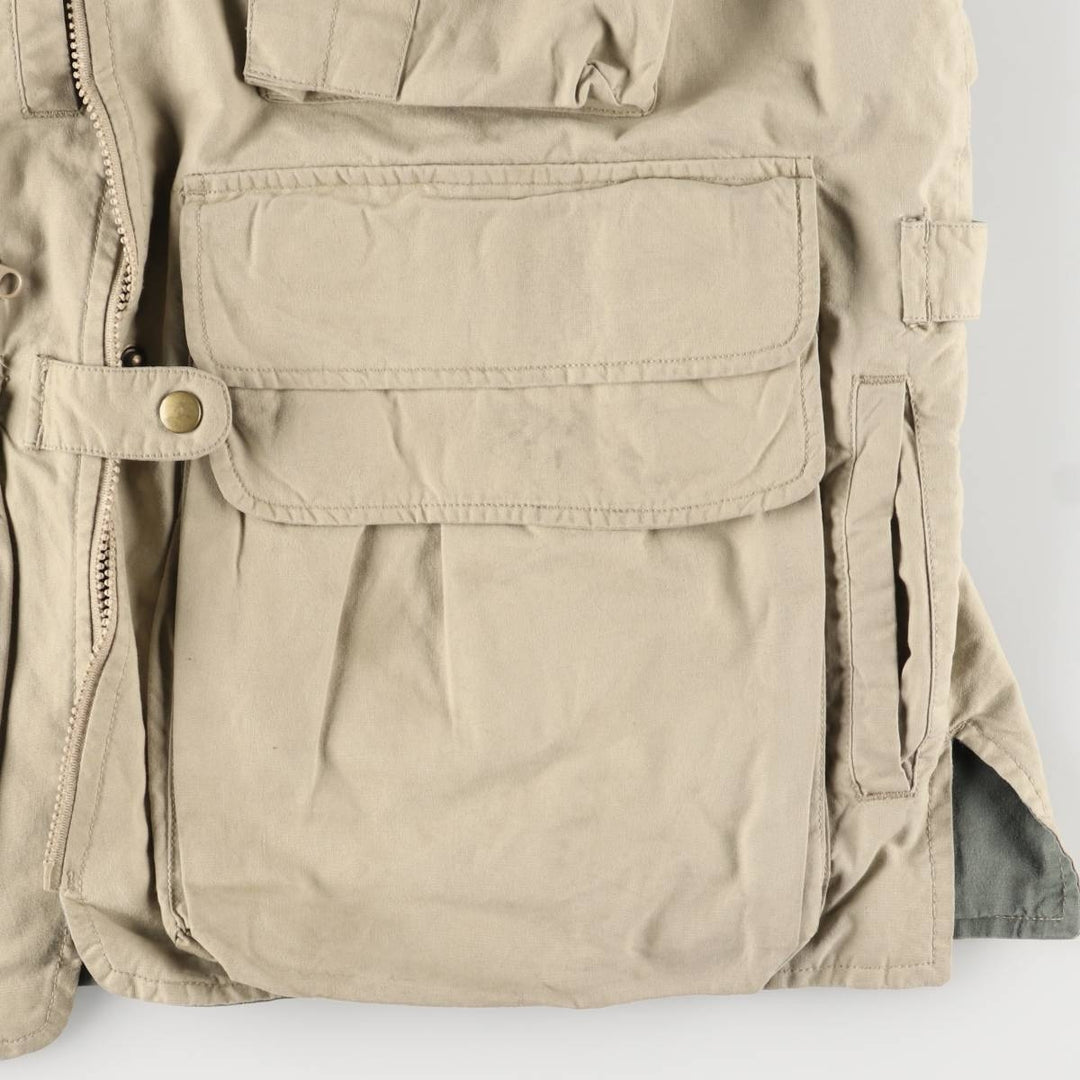 WOOLRICH Safari Vest, Men's XL cotton Beige type Vintage Second Hand