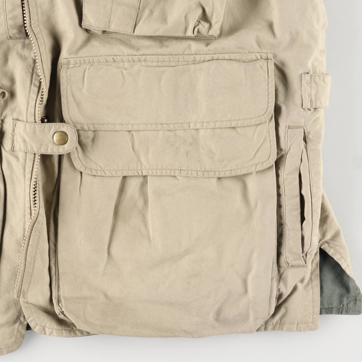 WOOLRICH Safari Vest, Men's XL cotton Beige type Vintage Second Hand