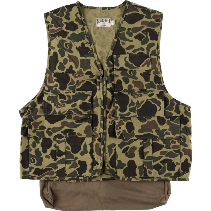 Vintage 80s-90'S Red Head Blue Bill Camouflage Pattern Hunting Vest, Men's Size L cotton Khaki type Vintage Second Hand